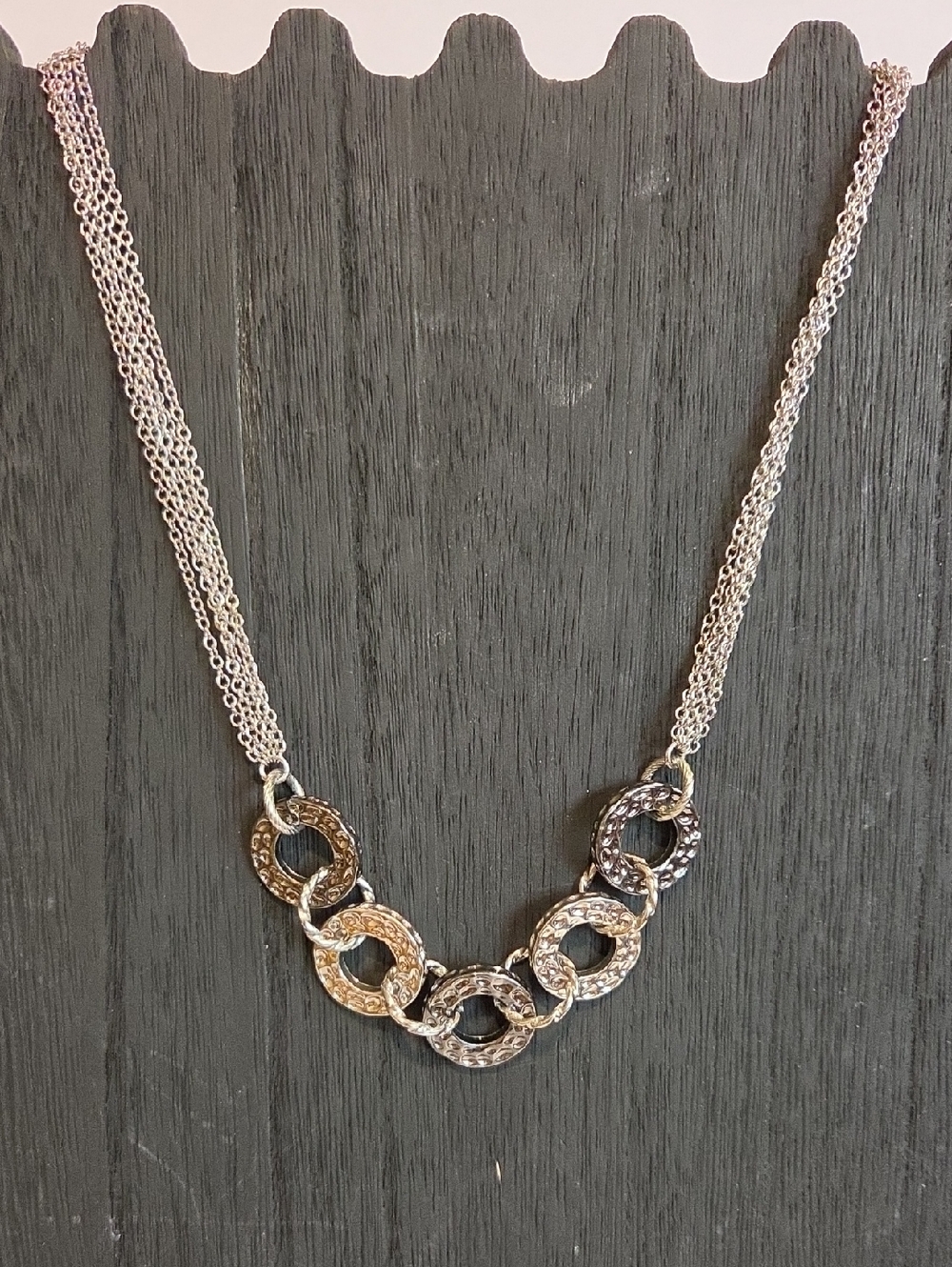 Lia Sophia "United" 5 Strand Necklace Jewelry Estate Designer -16"